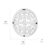 Arabesque and Cross Wall Medallion Home Decor – White (16”)